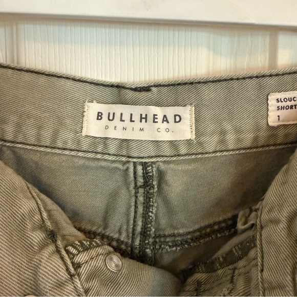 Olive green distressed denim shorts - Picture 7 of 7